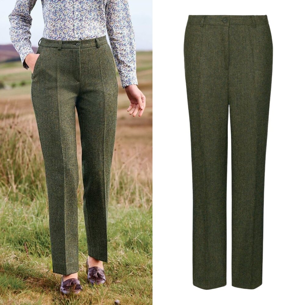 Pendleton Pants 100% Pure Virgin Wool Vintage Green High Waisted Lined Size 10
